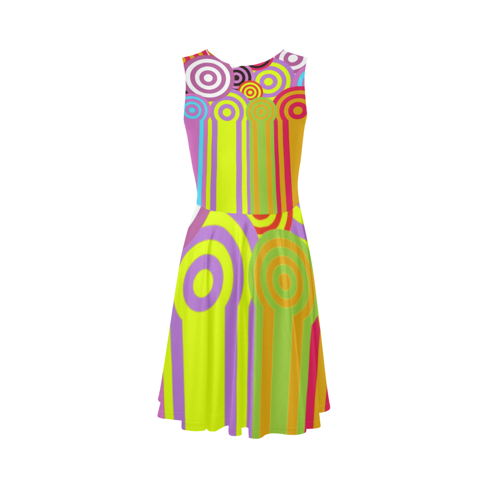 1960's circles Sleeveless Ice Skater Dress (D19)
