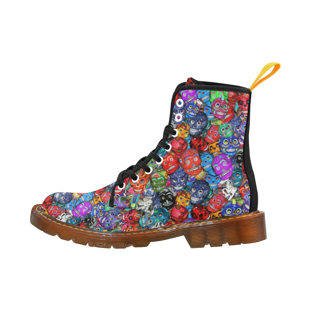 Sugar Skulls - Calaveras Martin Boots For Women Model 1203H