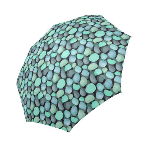 Blue and turquoise stones . Auto-Foldable Umbrella (Model U04)