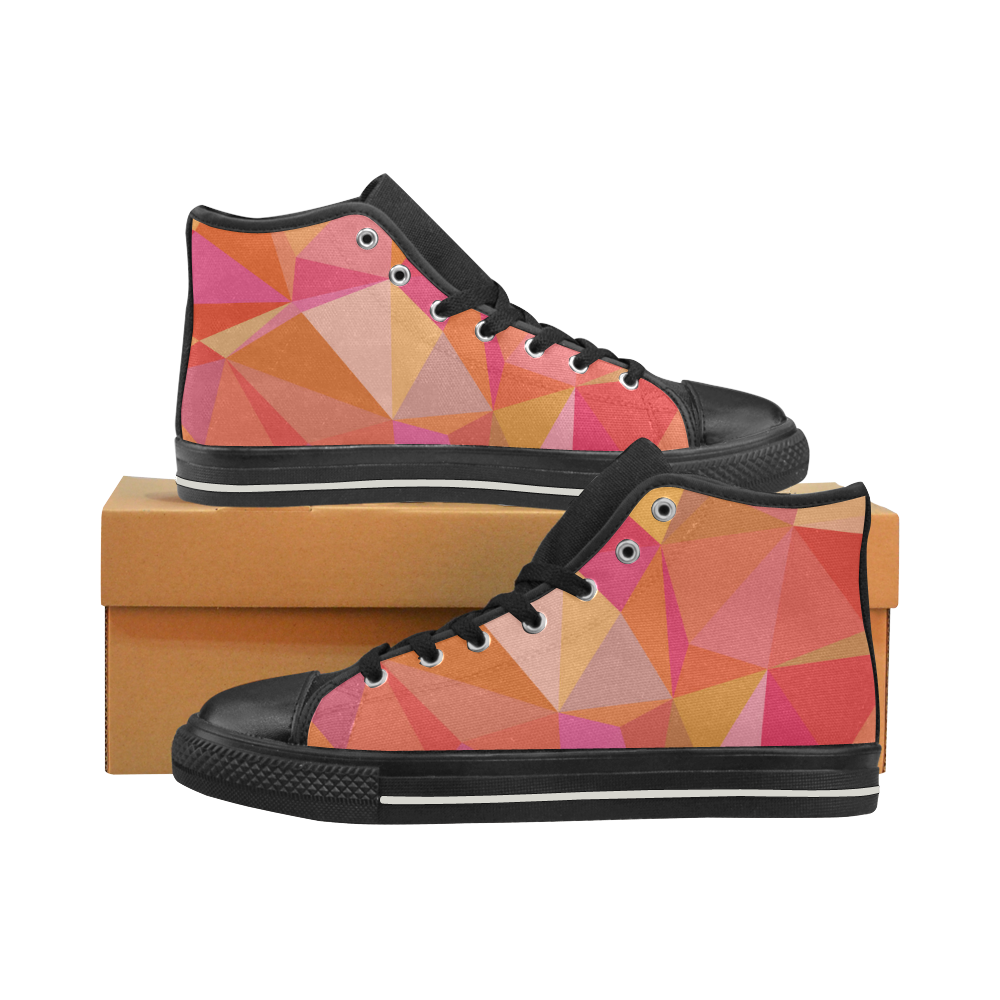 Mosaic Pattern 3 High Top Canvas Shoes for Kid (Model 017)