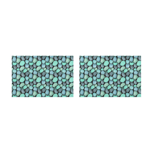 Blue and turquoise stones . Placemat 12’’ x 18’’ (Set of 2)