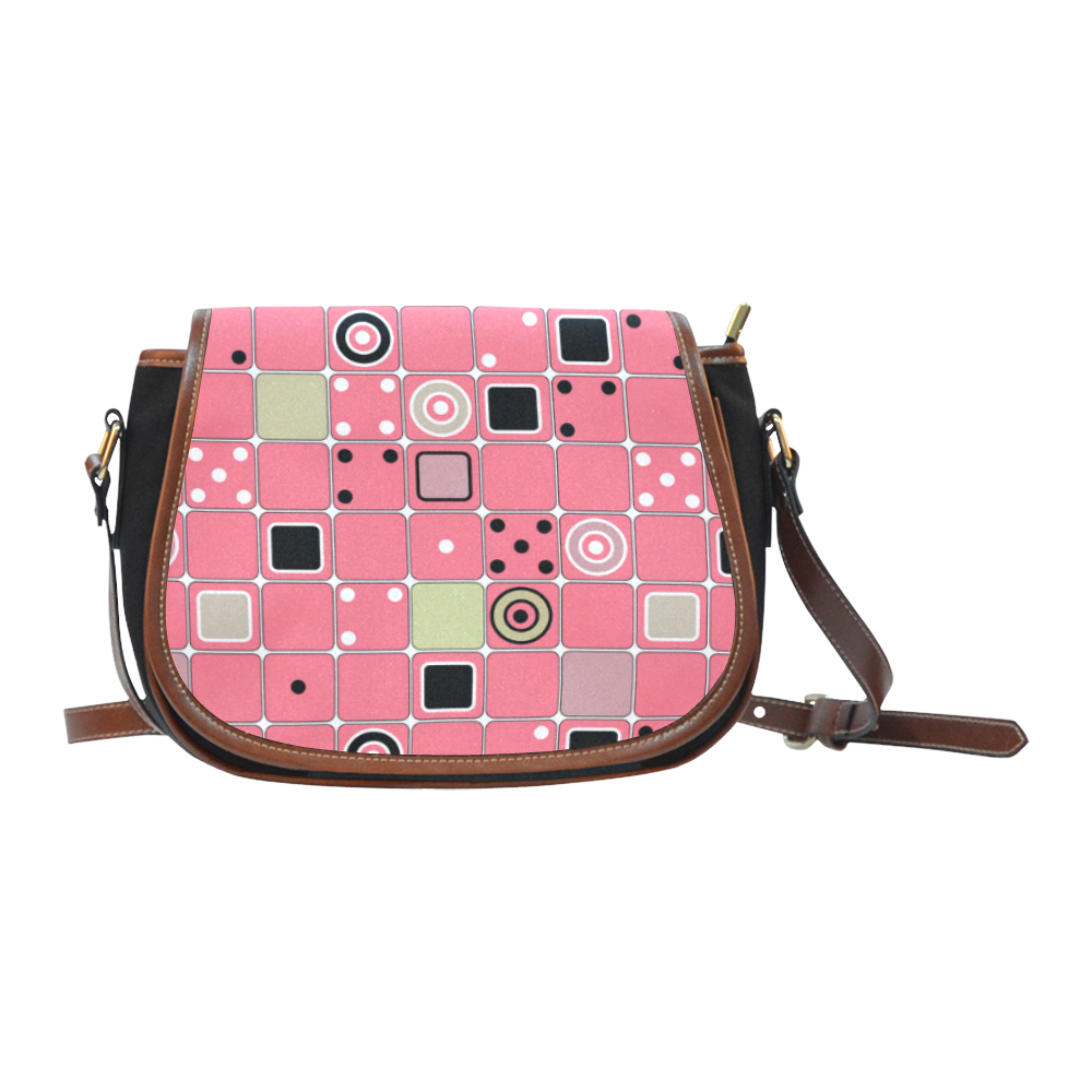 Abstract bright pink pattern Saddle Bag/Small (Model 1649)(Flap Customization)