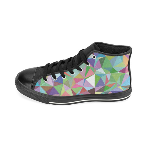 Mosaic Pattern 5 High Top Canvas Women's Shoes/Large Size (Model 017)