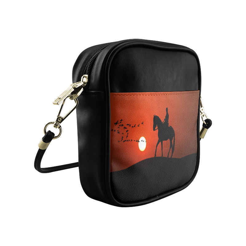 Sunset Silhouette Horse Ride Sling Bag (Model 1627)