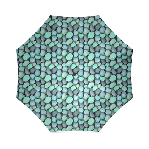 Blue and turquoise stones . Foldable Umbrella (Model U01)
