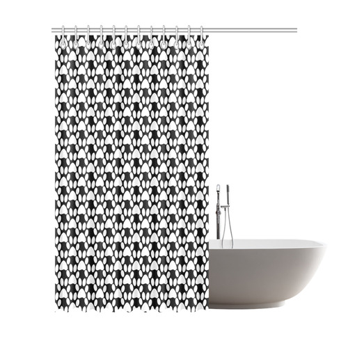Black and white . traces . Shower Curtain 72"x84"