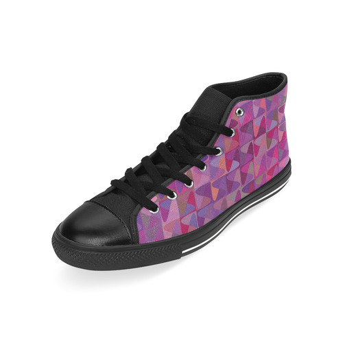 Mosaic Pattern 7 High Top Canvas Women's Shoes/Large Size (Model 017)