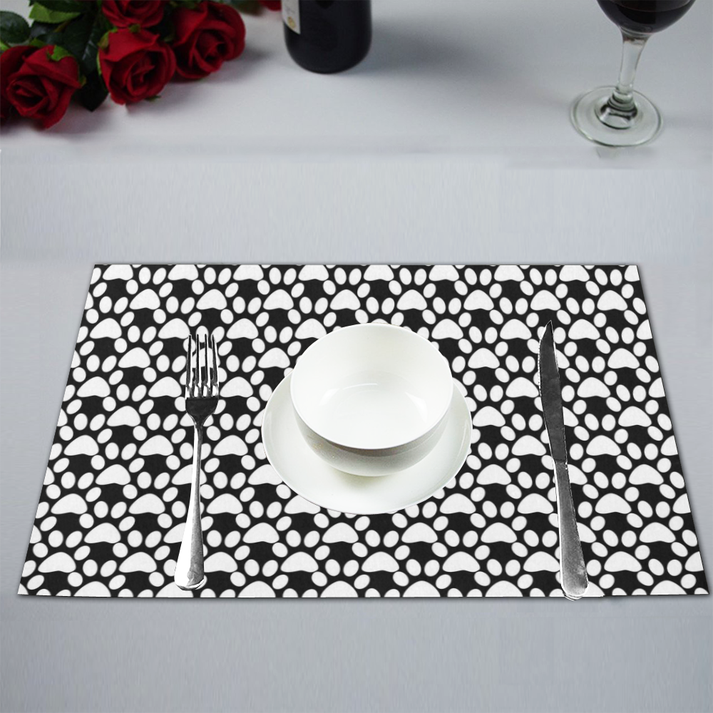 Black and white . traces . Placemat 12’’ x 18’’ (Set of 2)