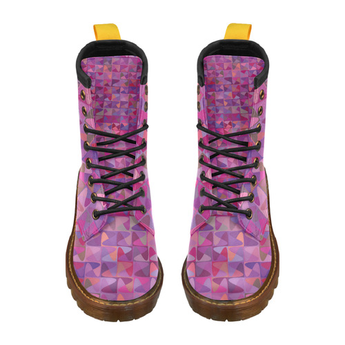 Mosaic Pattern 7 High Grade PU Leather Martin Boots For Women Model 402H
