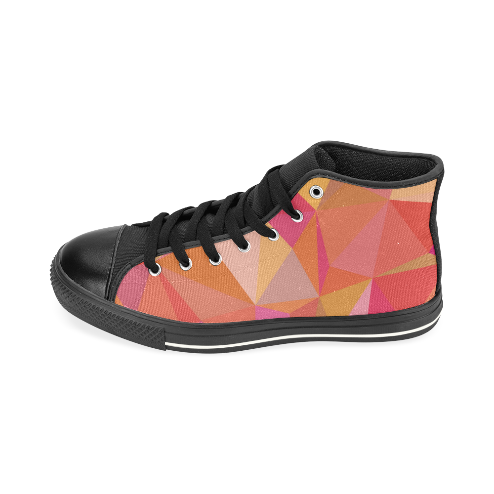 Mosaic Pattern 3 High Top Canvas Women's Shoes/Large Size (Model 017)