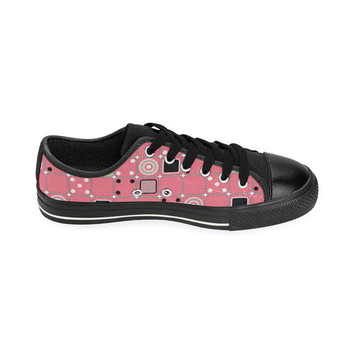 Abstract bright pink pattern Low Top Canvas Shoes for Kid (Model 018)