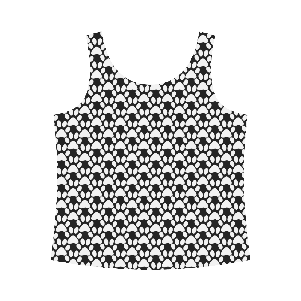 Black and white . traces . All Over Print Tank Top for Women (Model T43)