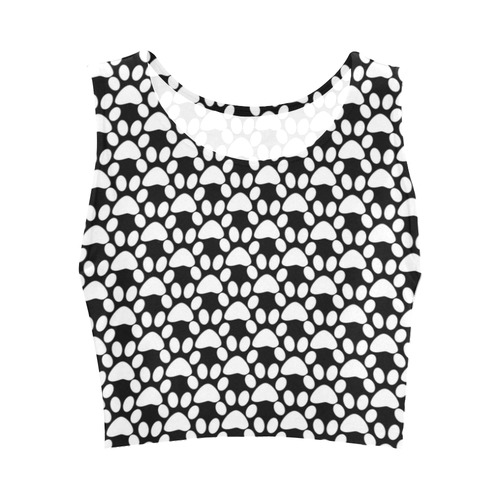 Black and white . traces . Women's Crop Top (Model T42)