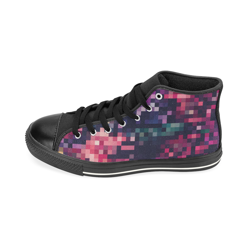 Mosaic Pattern 8 High Top Canvas Women's Shoes/Large Size (Model 017)