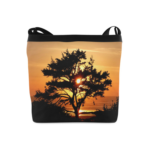 Sunset Silhouette Tree Crossbody Bags (Model 1613)