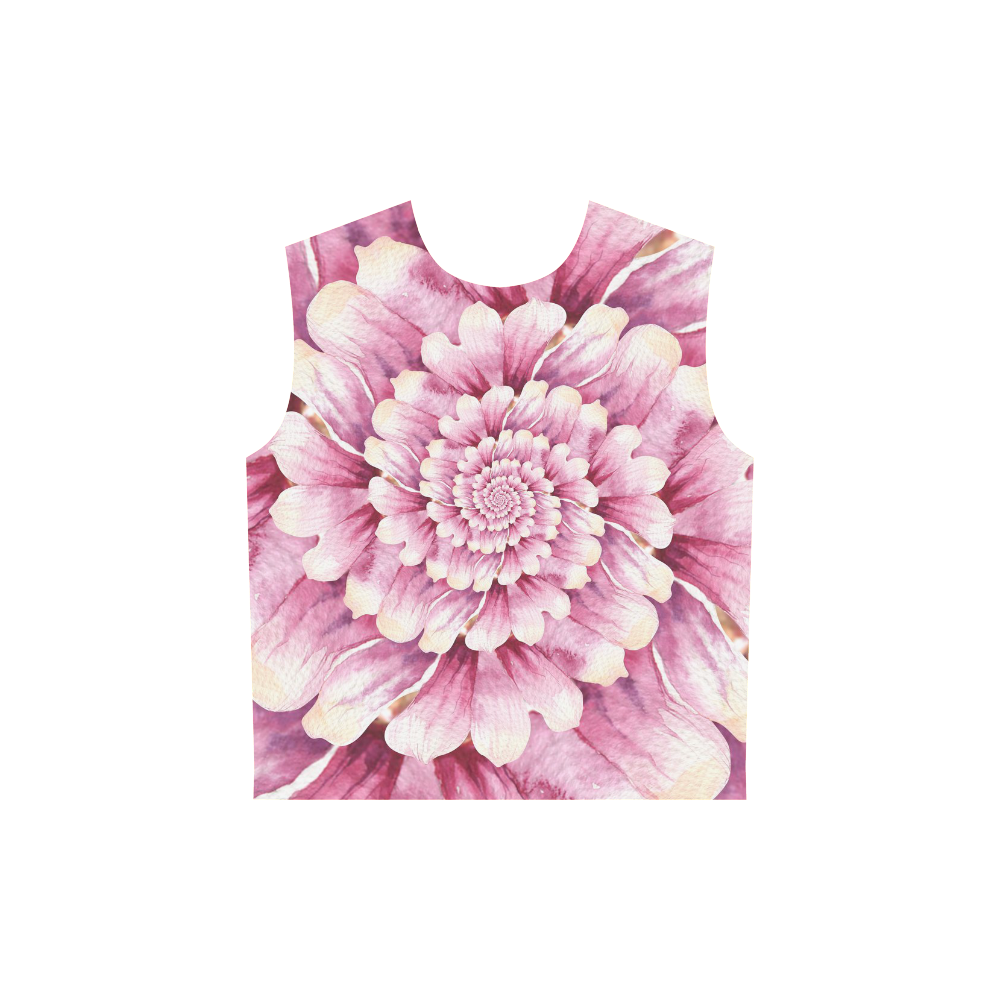 Flower Swirls All Over Print Sleeveless Hoodie for Women (Model H15)