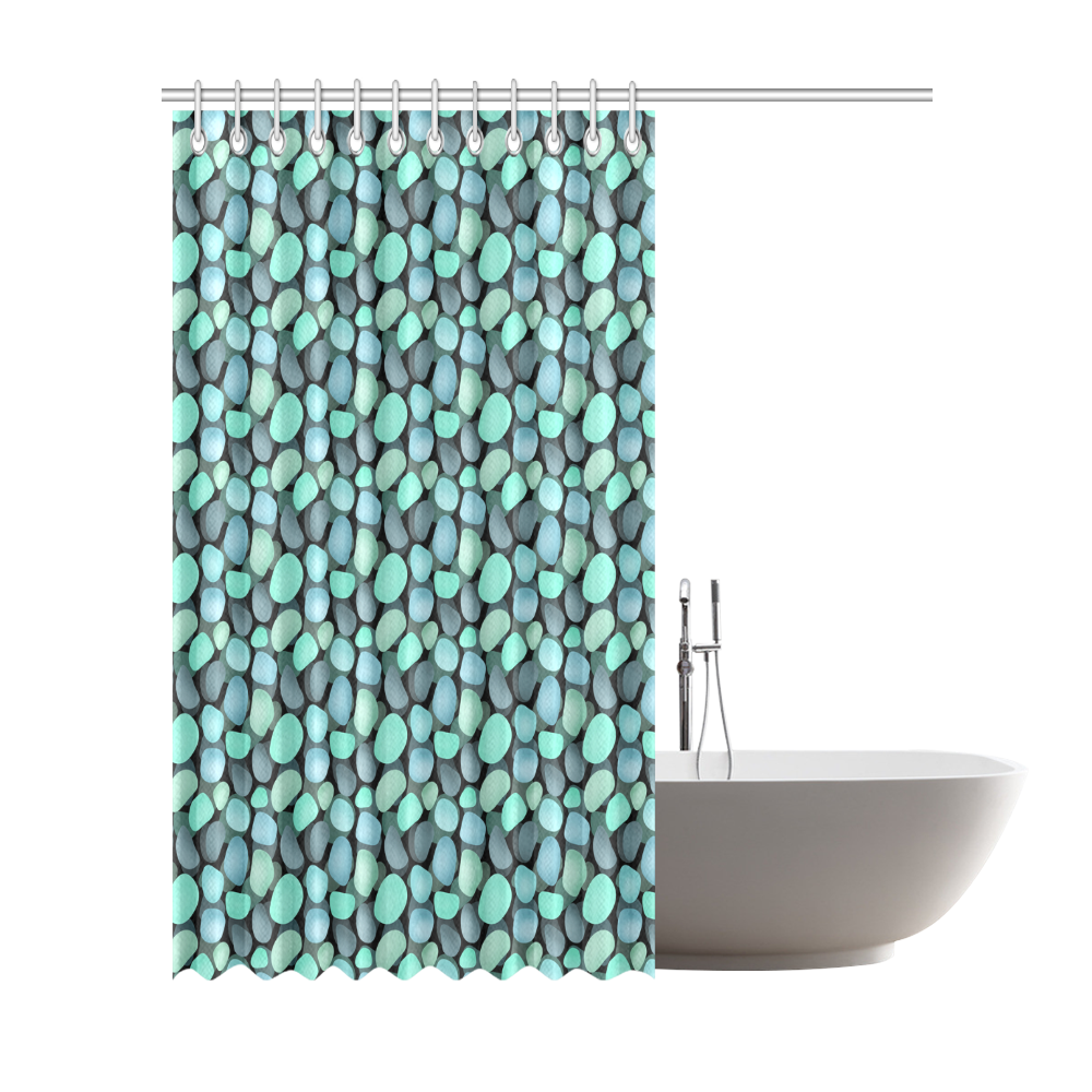 Blue and turquoise stones . Shower Curtain 72"x84"