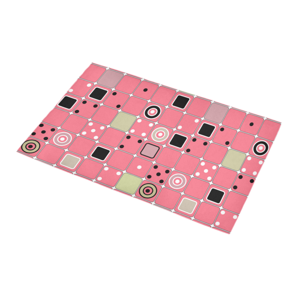 Abstract bright pink pattern Bath Rug 16''x 28''