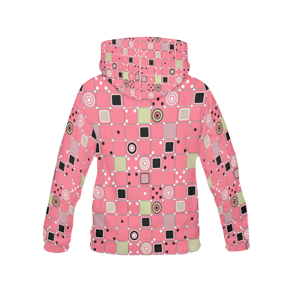 Abstract bright pink pattern All Over Print Hoodie for Women (USA Size) (Model H13)