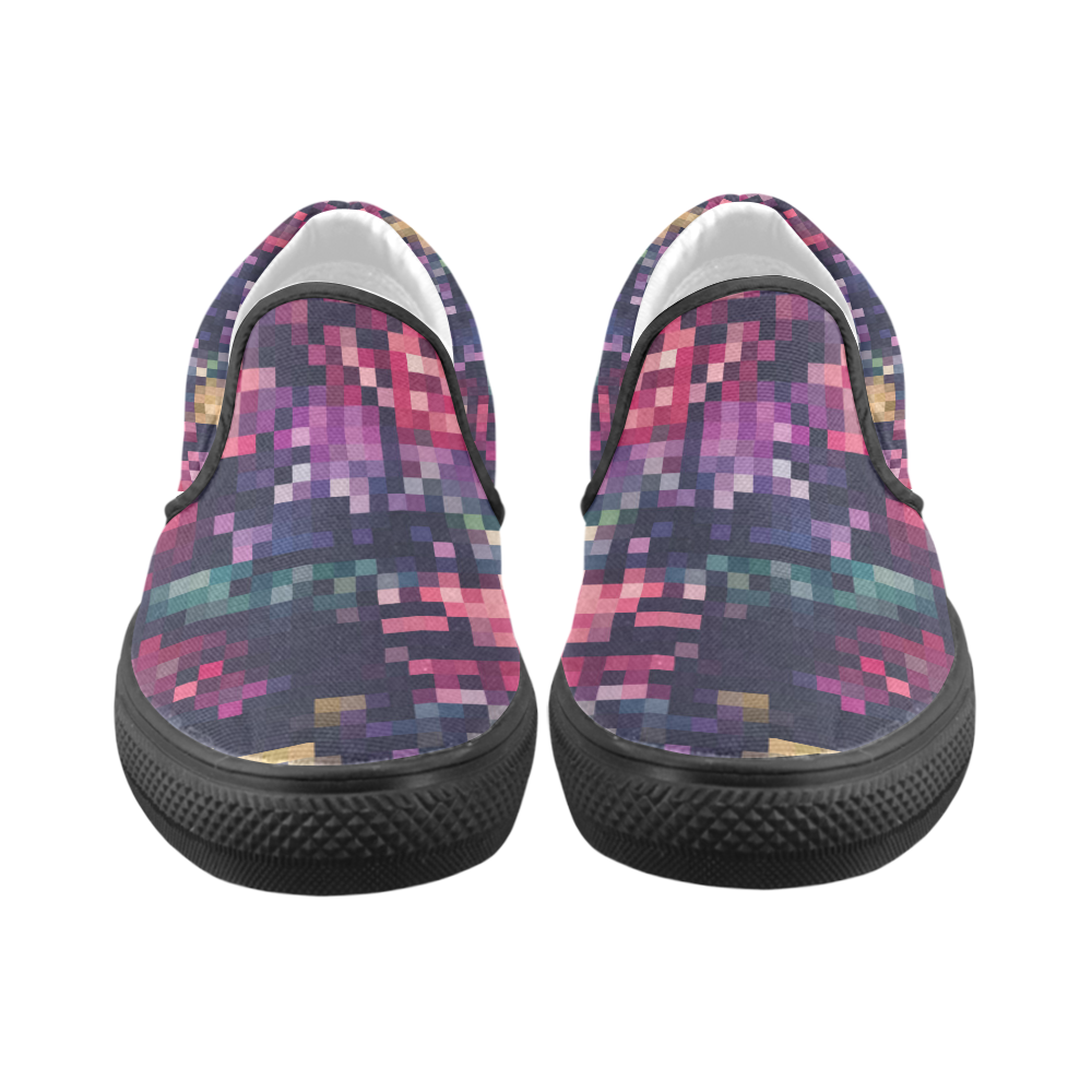 Mosaic Pattern 8 Slip-on Canvas Shoes for Kid (Model 019)