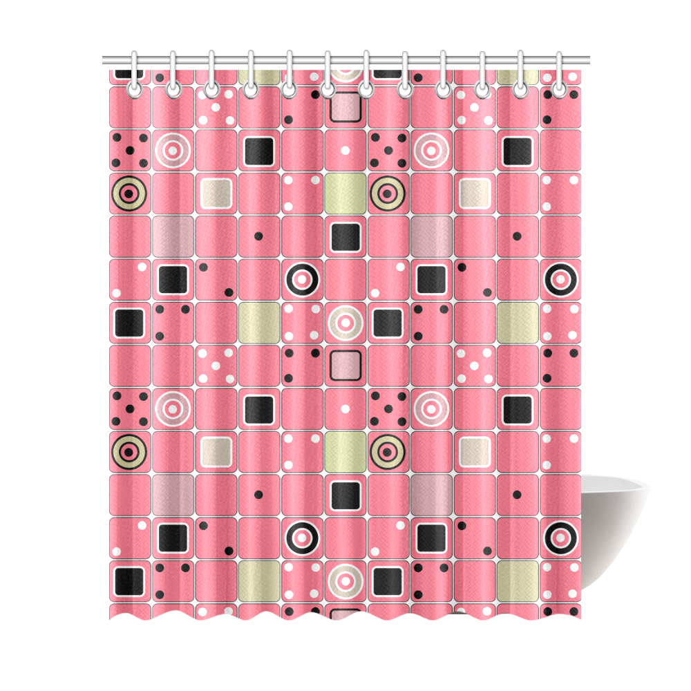 Abstract bright pink pattern Shower Curtain 72"x84"