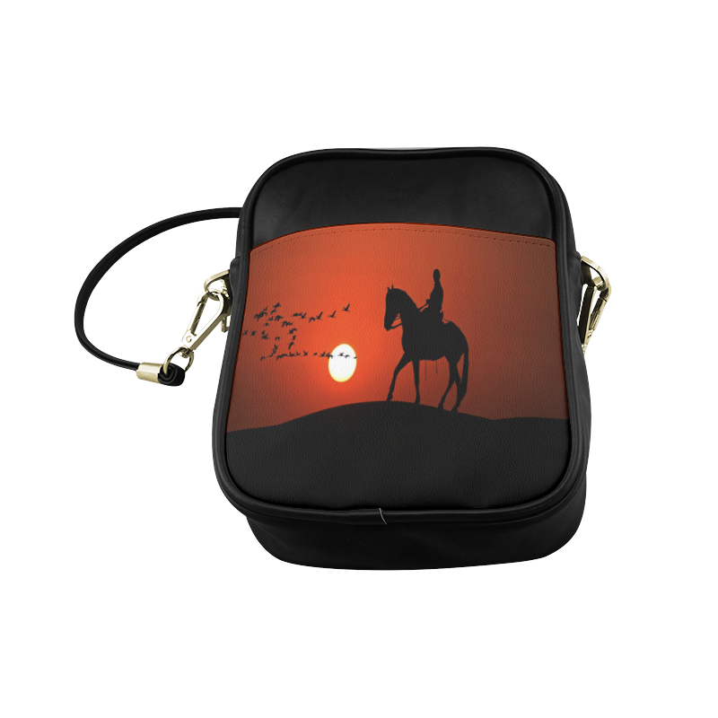 Sunset Silhouette Horse Ride Sling Bag (Model 1627)