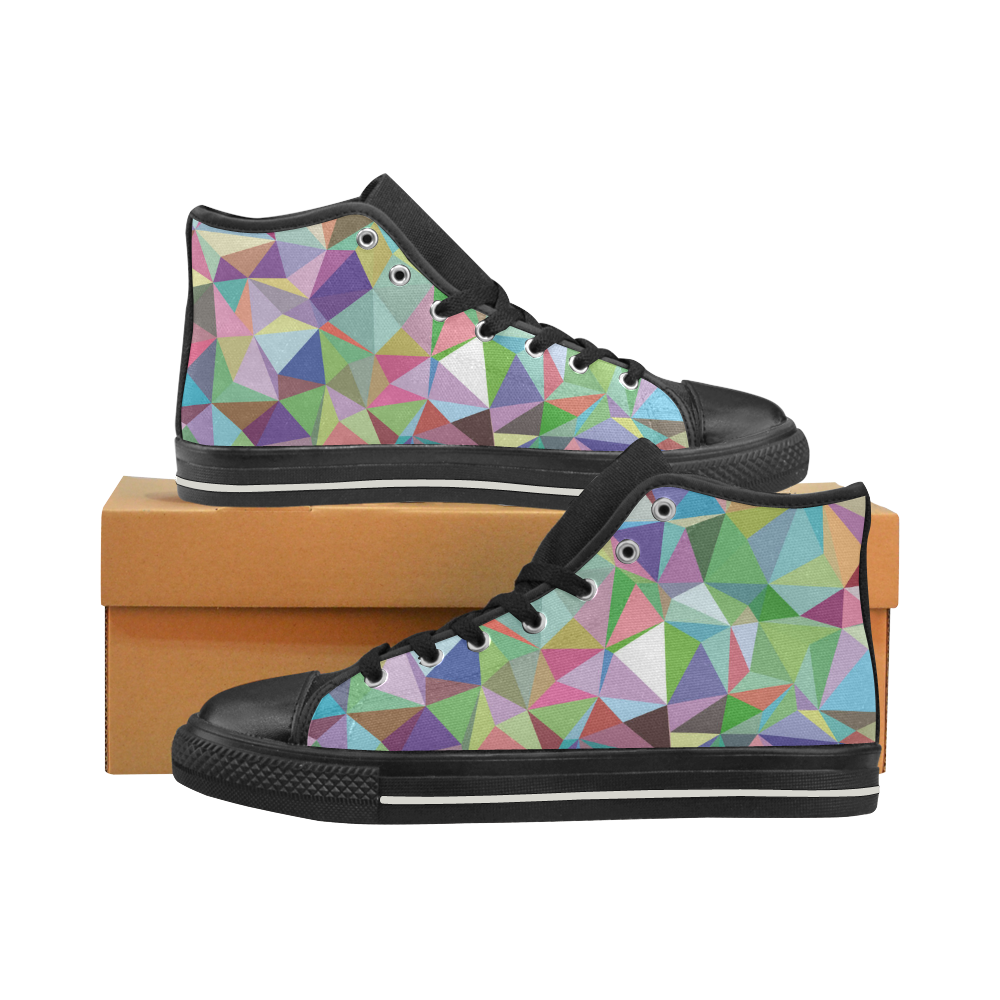 Mosaic Pattern 5 High Top Canvas Women's Shoes/Large Size (Model 017)
