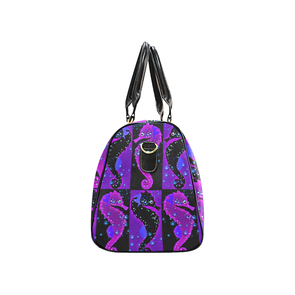 Seahorse Parade purple New Waterproof Travel Bag/Large (Model 1639)