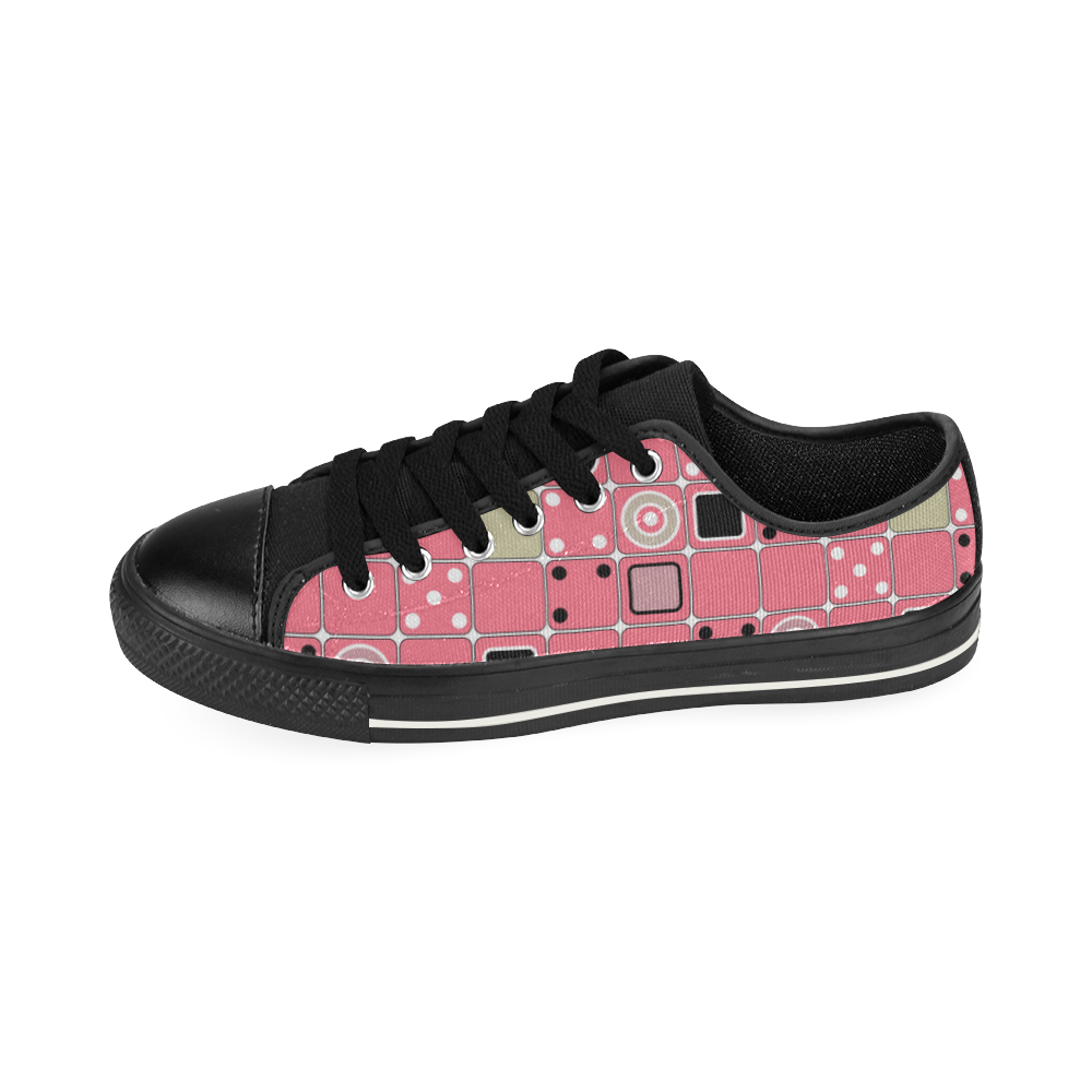 Abstract bright pink pattern Canvas Women's Shoes/Large Size (Model 018)