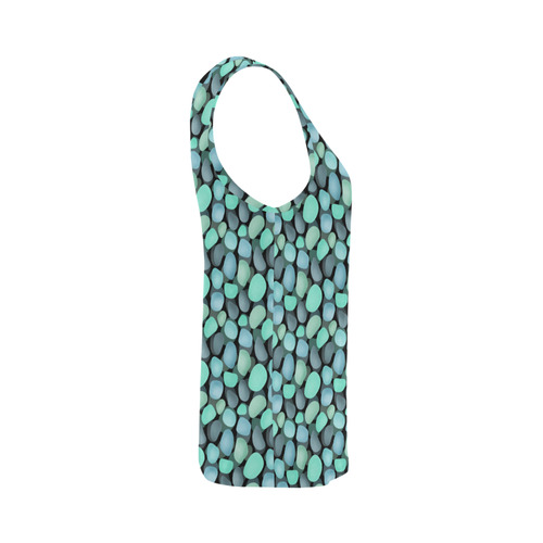 Blue and turquoise stones . All Over Print Tank Top for Women (Model T43)
