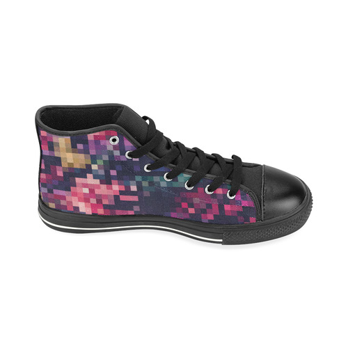 Mosaic Pattern 8 High Top Canvas Shoes for Kid (Model 017)