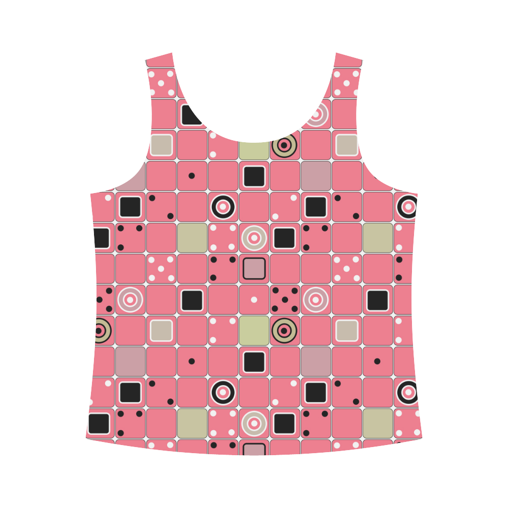 Abstract bright pink pattern All Over Print Tank Top for Women (Model T43)
