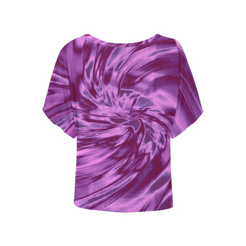 Purple silk look alike All Over Print Zenya Zenyaris design Women's Batwing-Sleeved Blouse T shirt (Model T44)