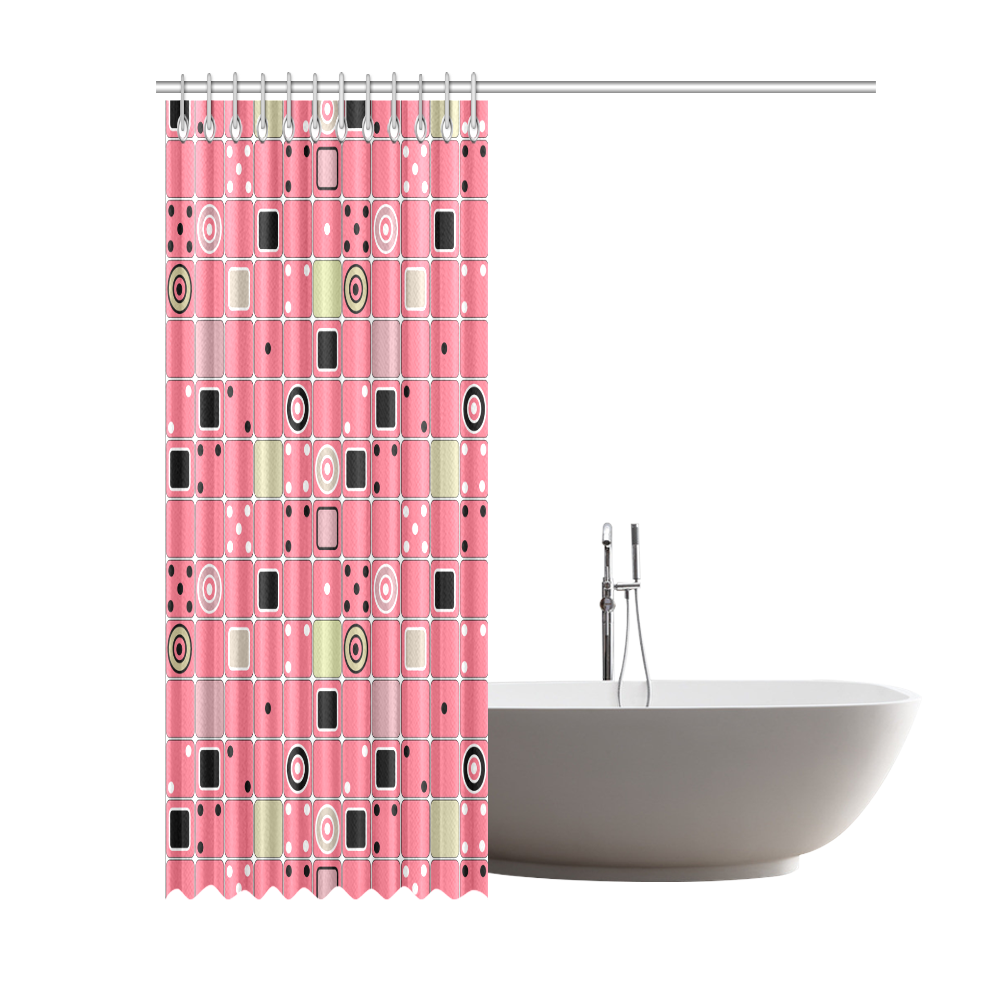 Abstract bright pink pattern Shower Curtain 69"x84"
