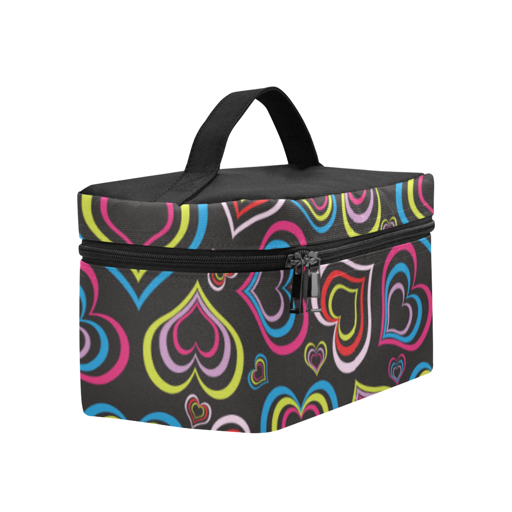 Rainbow Hearts Cosmetic Bag/Large (Model 1658)