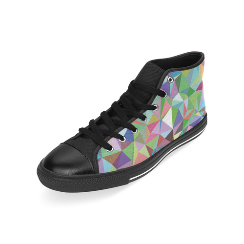 Mosaic Pattern 5 High Top Canvas Shoes for Kid (Model 017)