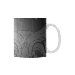 Cute owl, mandala design black and white White Mug(11OZ)