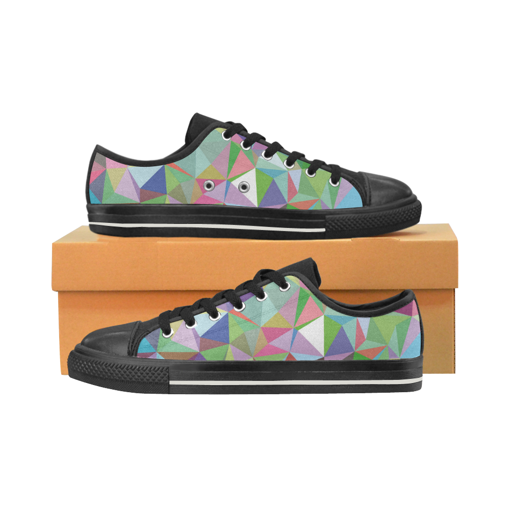 Mosaic Pattern 5 Low Top Canvas Shoes for Kid (Model 018)
