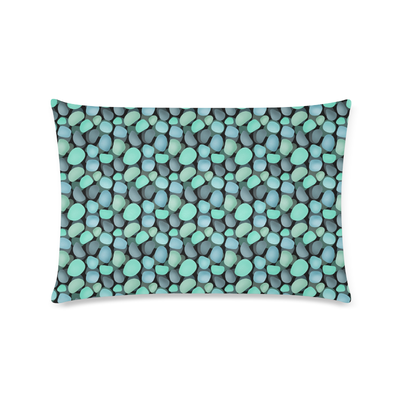 Blue and turquoise stones . Custom Rectangle Pillow Case 16"x24" (one side)