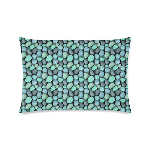 Blue and turquoise stones . Custom Rectangle Pillow Case 16"x24" (one side)