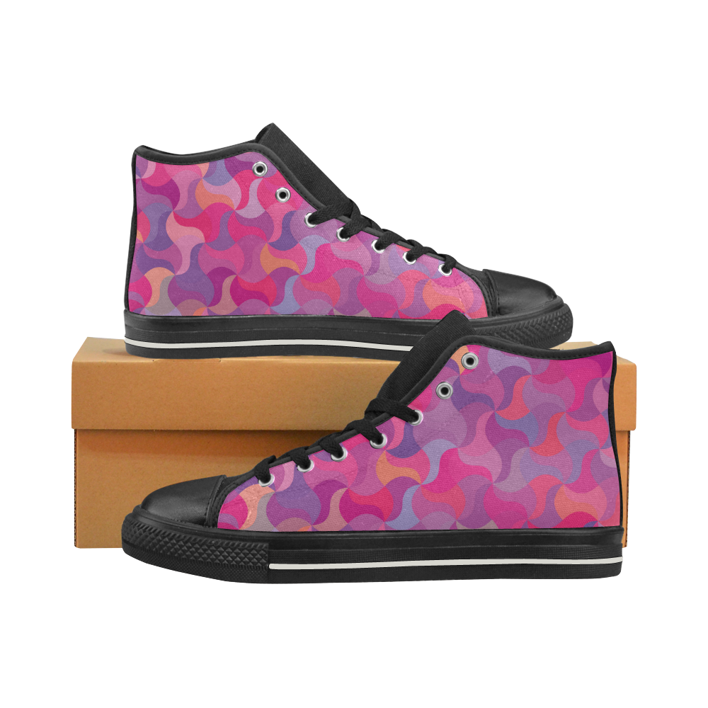 Mosaic Pattern 4 High Top Canvas Women's Shoes/Large Size (Model 017)
