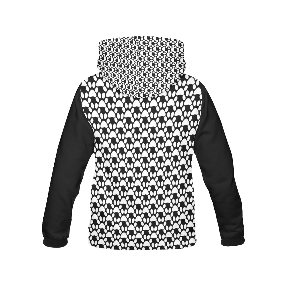 Black and white . traces . All Over Print Hoodie for Women (USA Size) (Model H13)