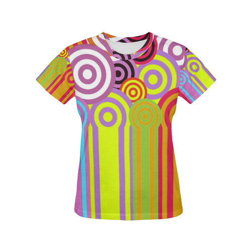 1960's circles All Over Print T-Shirt for Women (USA Size) (Model T40)