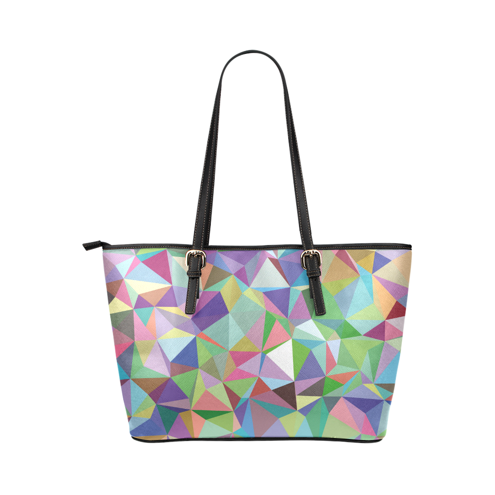 Mosaic Pattern 5 Leather Tote Bag/Large (Model 1651)