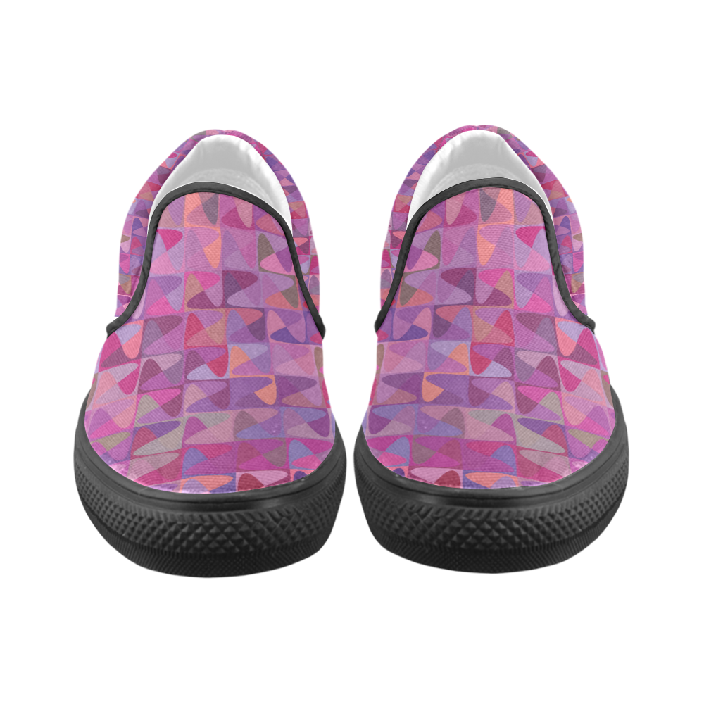 Mosaic Pattern 7 Slip-on Canvas Shoes for Kid (Model 019)