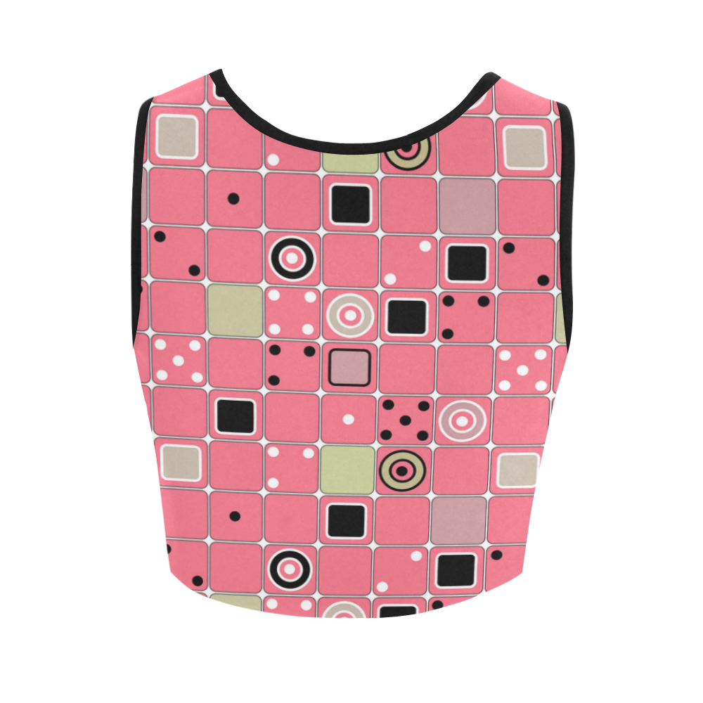 Abstract bright pink pattern Women's Crop Top (Model T42)