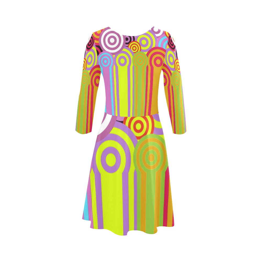 1960's circles 3/4 Sleeve Sundress (D23)