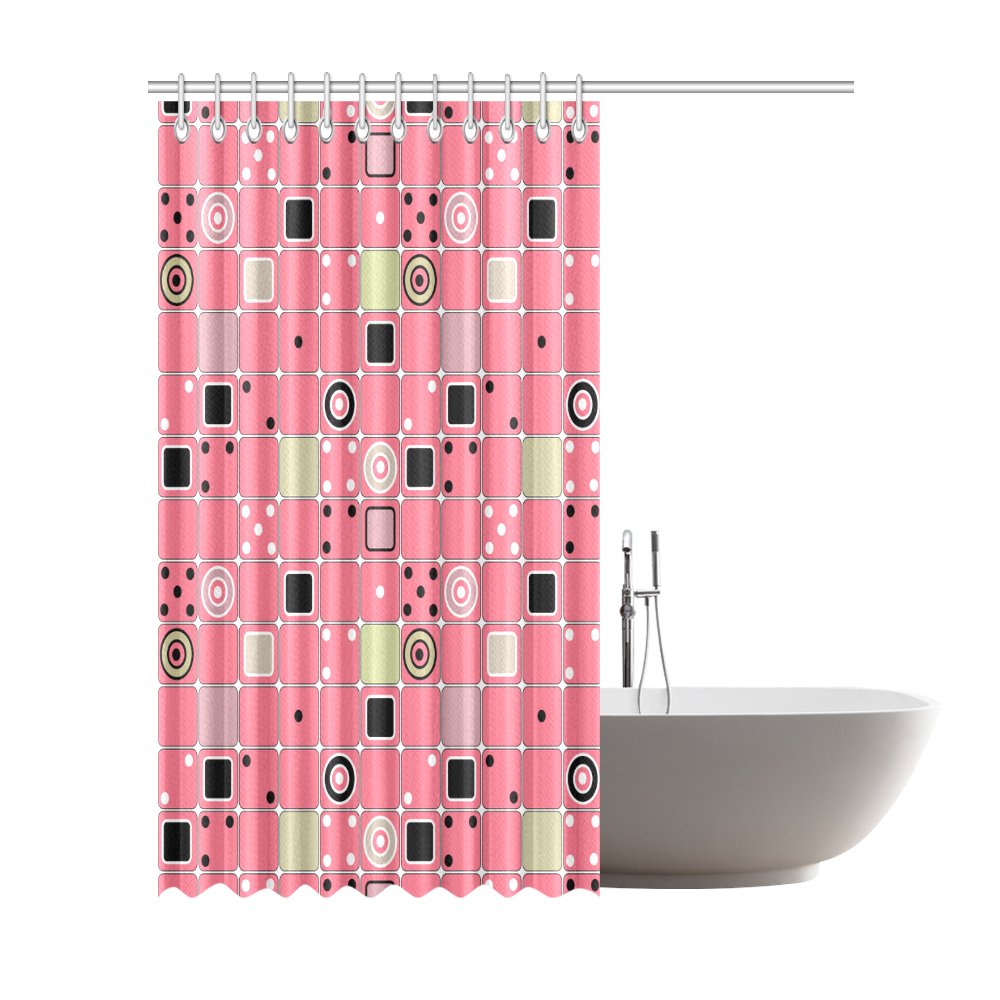 Abstract bright pink pattern Shower Curtain 72"x84"