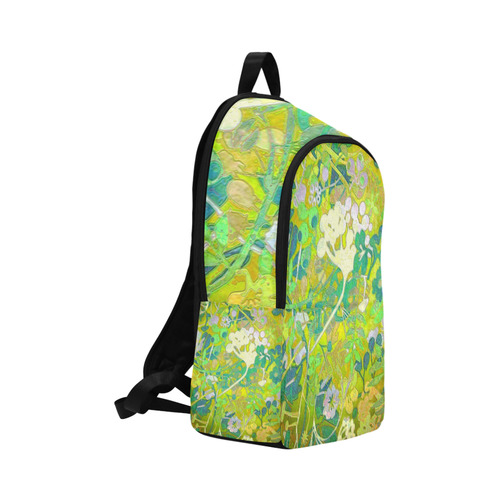 Wacky Retro Floral Abstract in Green Fabric Backpack for Adult (Model 1659)