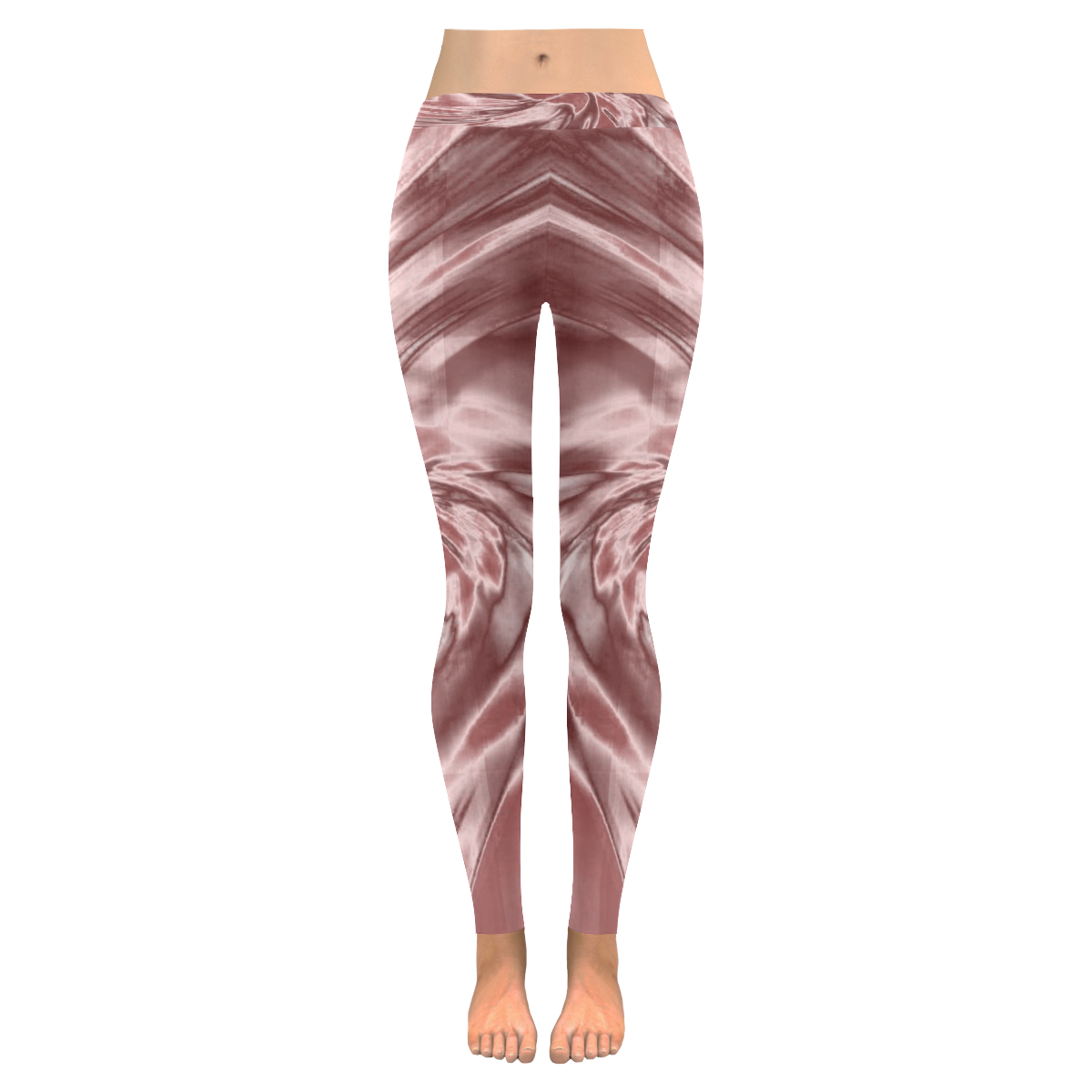 Dusty pink and maple colors Leggings Zenya Zenyaris design Women's Low Rise Leggings (Invisible Stitch) (Model L05)